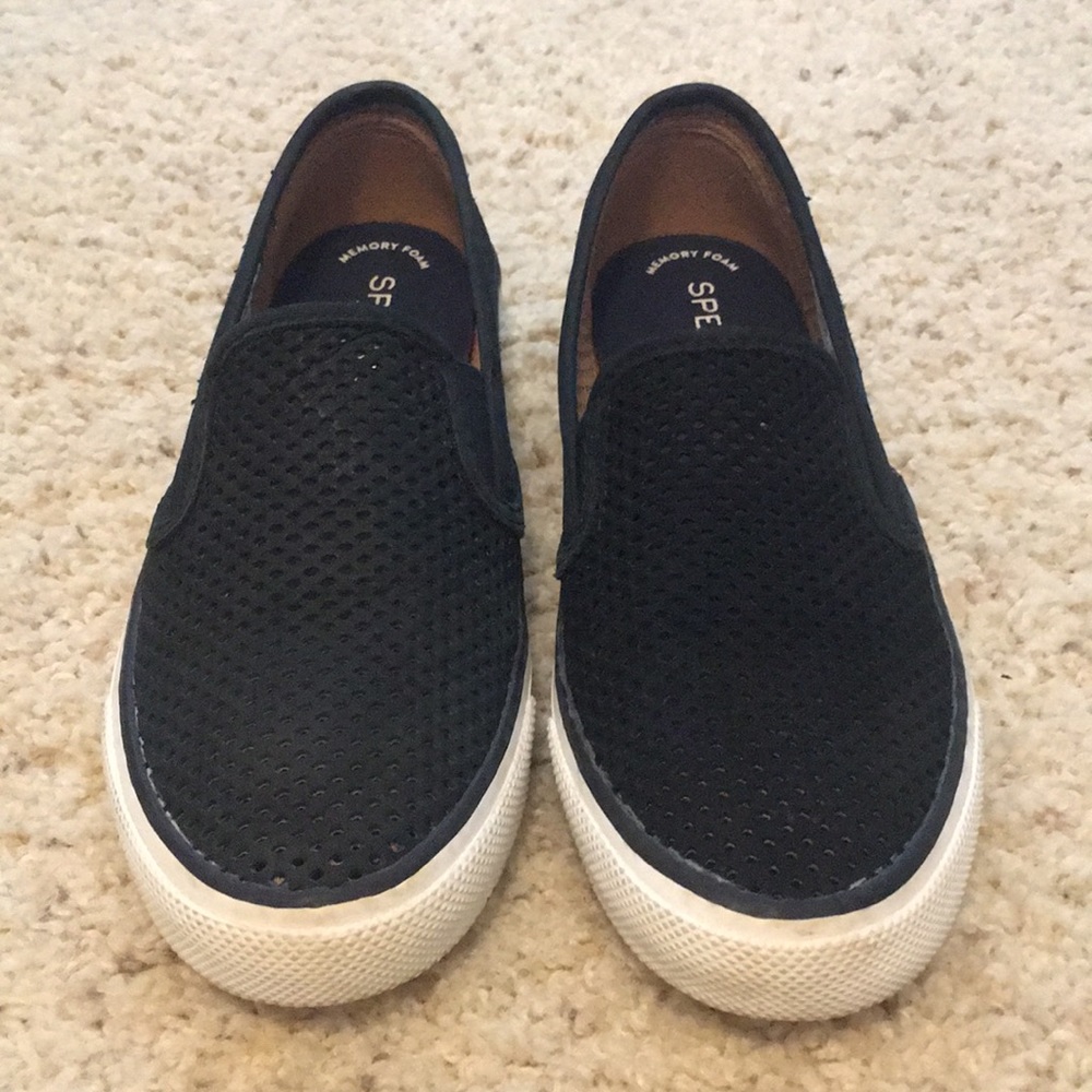 Sperry Leather Slip-On Tennis Shoes W 7.5